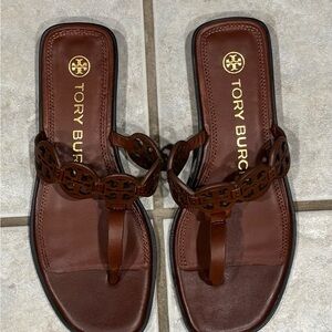 Tory Burch Dark Brown Leather Sandals